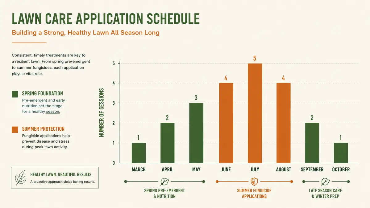Chart showing number of spray sessions per month across the growing season