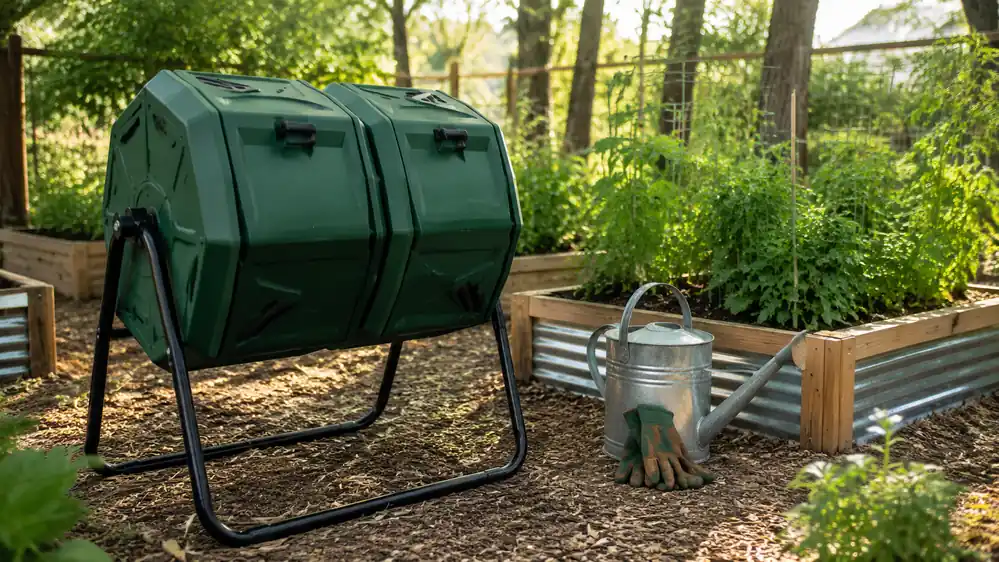 F2C Compost Tumbler Review: A Full Year of Kitchen Scraps and Yard Waste